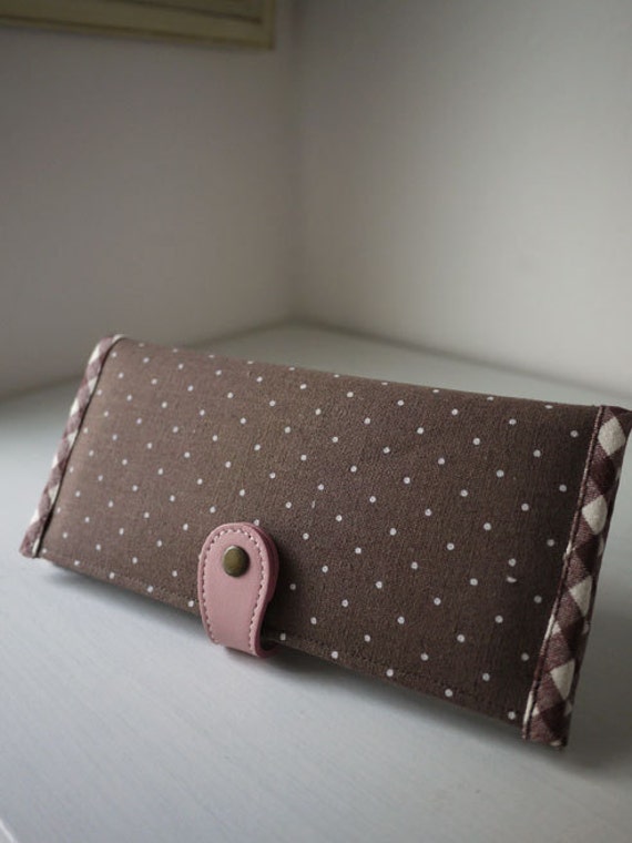 Items similar to MadeToOrder . Dark Chocodots Long Wallet on Etsy