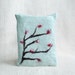 Blooming tree case sleeve eReader cover hand felted wool in mint wine red - tbteam teamspirit