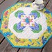 Purple Posies 19 inch quilted table octagon