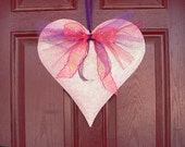 Large Pink  or Red Valentine Heart Door Hanger - OFG Team