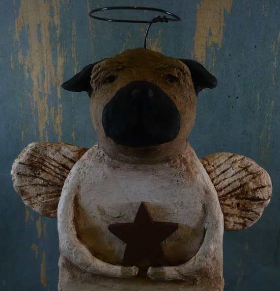 angel pug statue