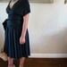 Plus Size Black Coral Octopus Wrap Dress- Little Black Dress