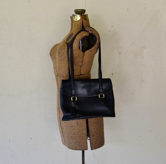 Vintage Black Coach Leather Handbag