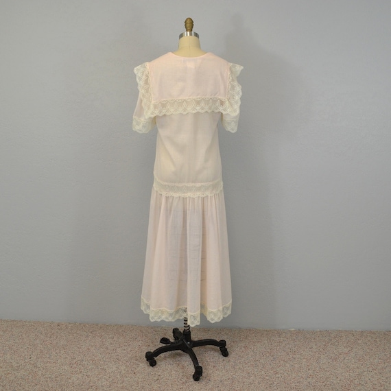 Vintage Jessica McClintock dress/ pastel pink / 1980s / gauze