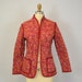 RESERVED Quilted Hippie Jacket / Cranberry Floral / 1970s / Medium