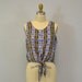 Vintage crop top / ethnic print / tie waist / 1980s