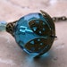 Holiday Sale Handcrafted Antique Vintage Earthy Rustic Romantic Elegant Feminine Aqua Blue Pendant on Brass Chain Necklace