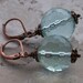 Romantic Elegant Earthy Woodland Rustic Aqua Turquoise Quartz Copper Dangle Earrings