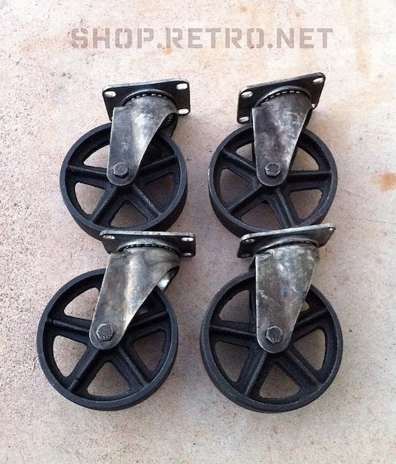 Antique 5 Caster Wheel Vintage Industrial Casters 5TM