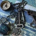 RESERVED for Nancy Howard Marsh Steampunk Necklace - Key Chain Seek and Find