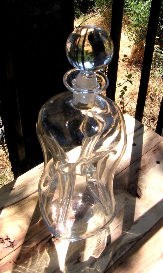 Vintage Hour Glass Decanter Bottle