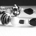 Black and White Necklace / Lampwork / Stone and Glass Beads