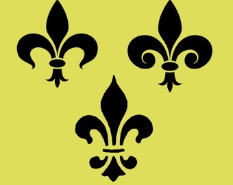 Pochoir Fleur De Lis 11,5 X 11,5 Cm – Motif Élégant Réutilisable Pour Peinture Murale, Meuble, Tissu, Mylar Qualité Premium