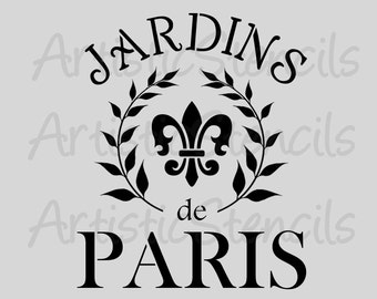 STENCIL French Jardins de Paris - Gardens of Paris
