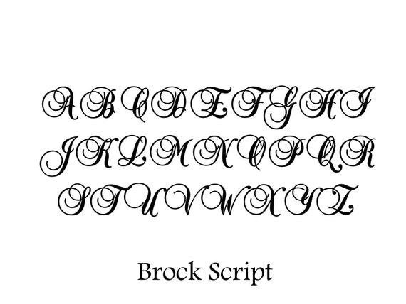 STENCIL Brock Script Alphabet 2 Inch