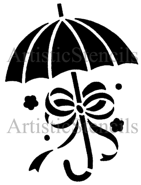stencil-baby-shower-umbrella-with-bow