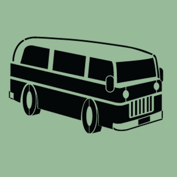 STENCIL Vintage Retro VW Van 10x6