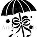 STENCIL Baby Shower Umbrella with Bow