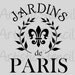STENCIL French Jardins de Paris - Gardens of Paris