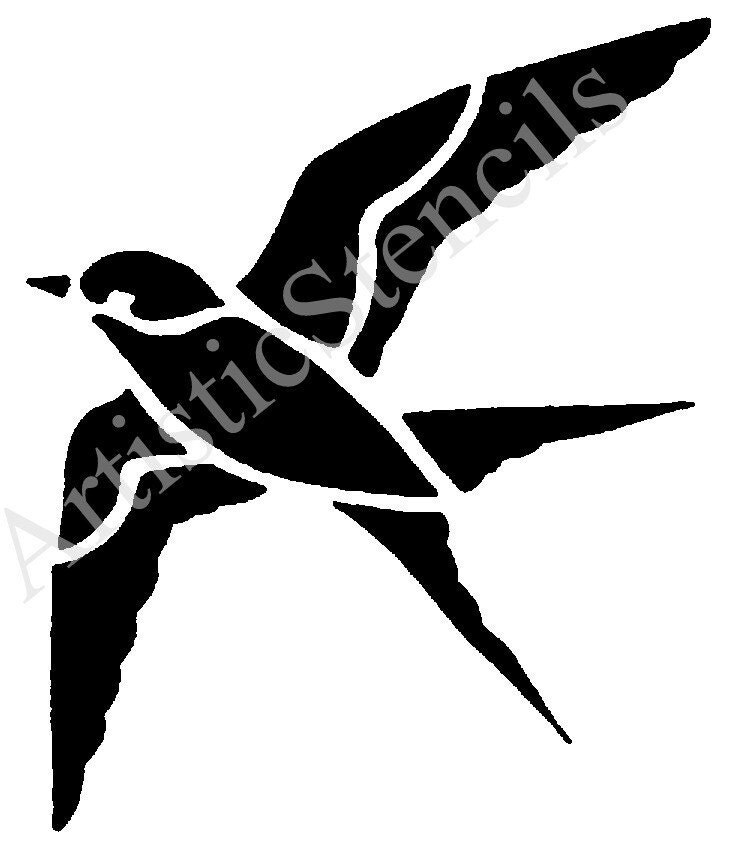 Flying Bird Stencil Printable