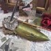 RESERVED for THE FOLLOWING - Early 1900s Vintage Brass Ink Well with Esterbrooke Pen Point Holder and Antique Spencerian Gilt Point Nibs