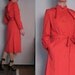 R E S E R V E D Vintage 80s CHERRY Red UTEX Romania Detachable Hood Hooded Trench Coat Small