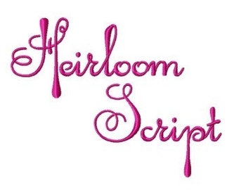 Heirloom Script Monogram Font Machine Embroidery Designs