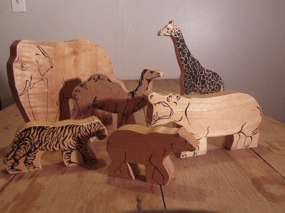 wooden zoo for stuffed animals