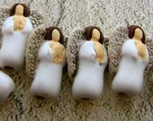 20 Tiny Angel Beads - Ceramic, Peruvian, Spiritual, High Fired, mystical, fairytale, Christmas, holiday, winter -  CB26