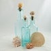 Vintage Apothecary Bottles - Aqua Bottles - Shell Embellisment Bottles