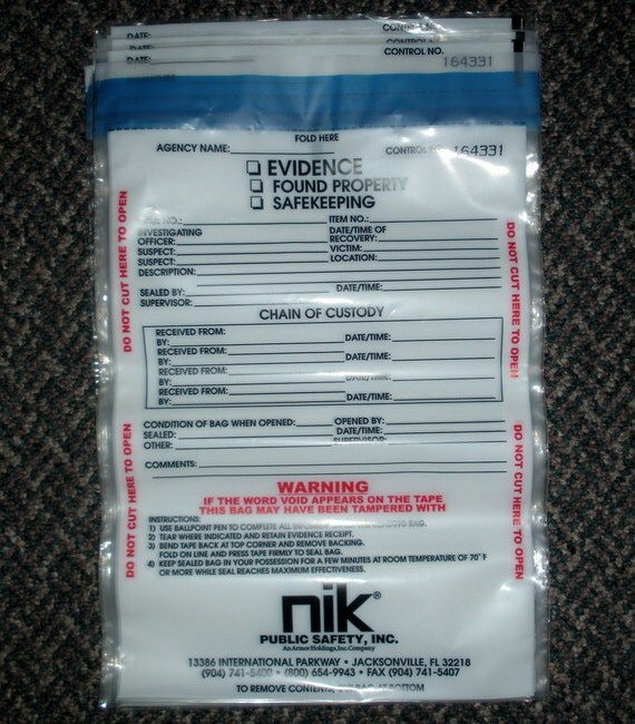 Official Police Evidence Bags