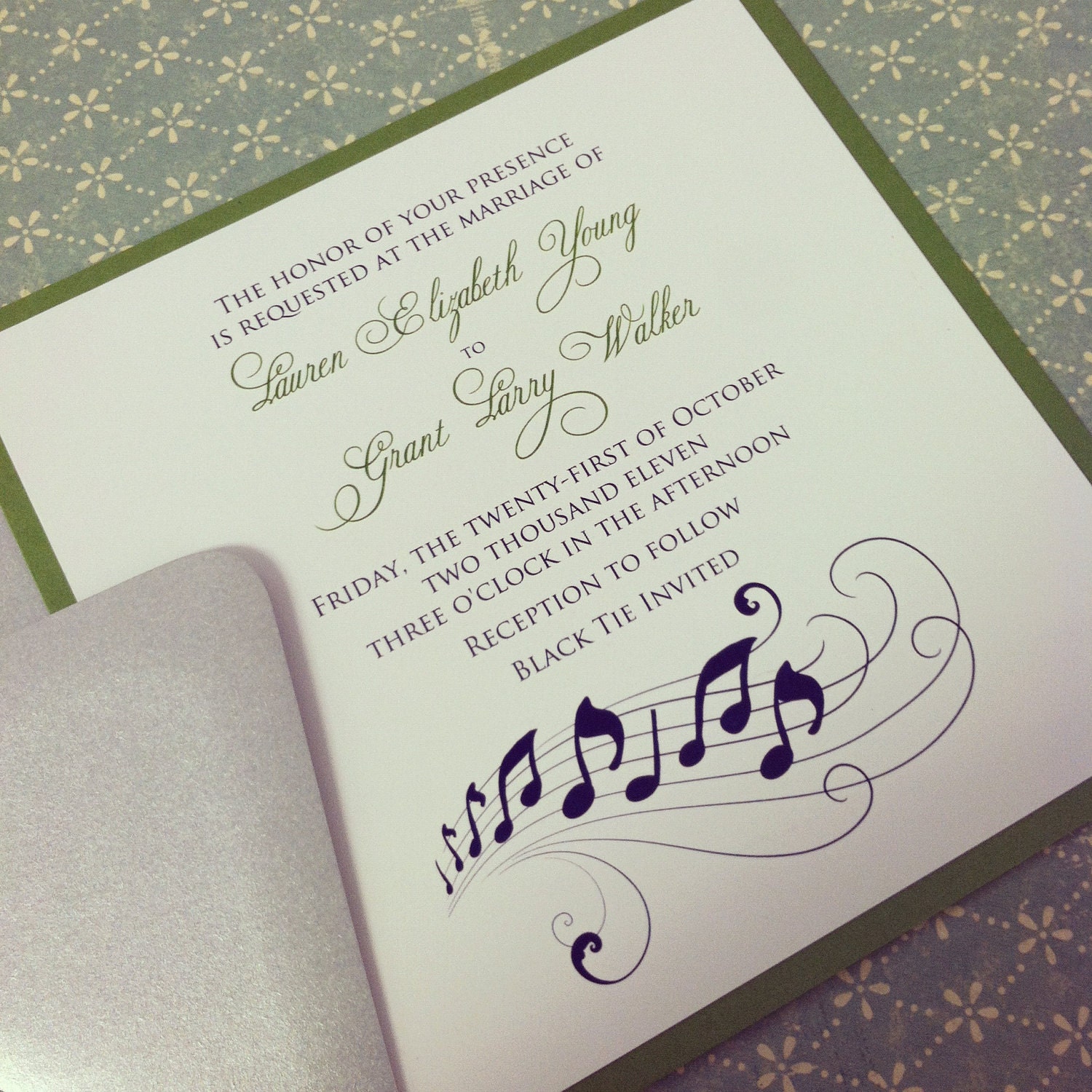 Music Note Romantic Wedding Invitation Suite The