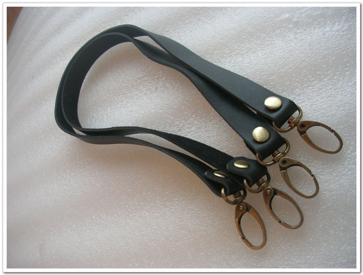pair of 21 inch black high quality cow leather purse handles handbag straps Handbag Purse Bag ...
