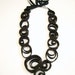 GREEN HOOPS-Zipper Necklace