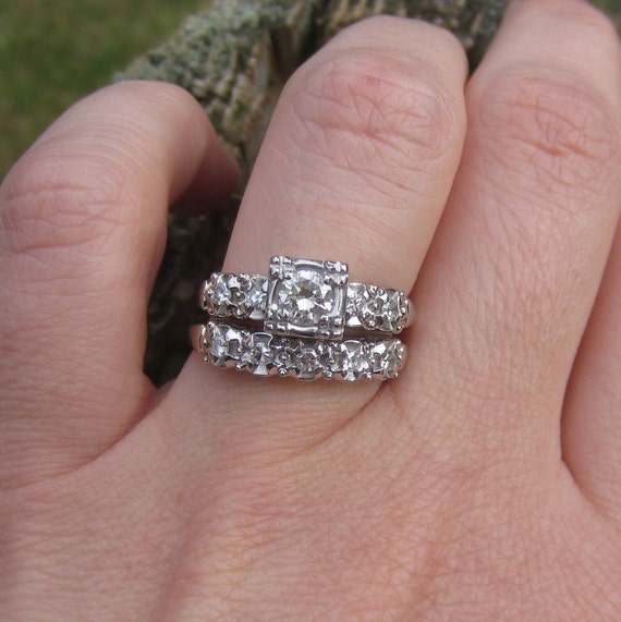 Antique diamond engagement rings etsy