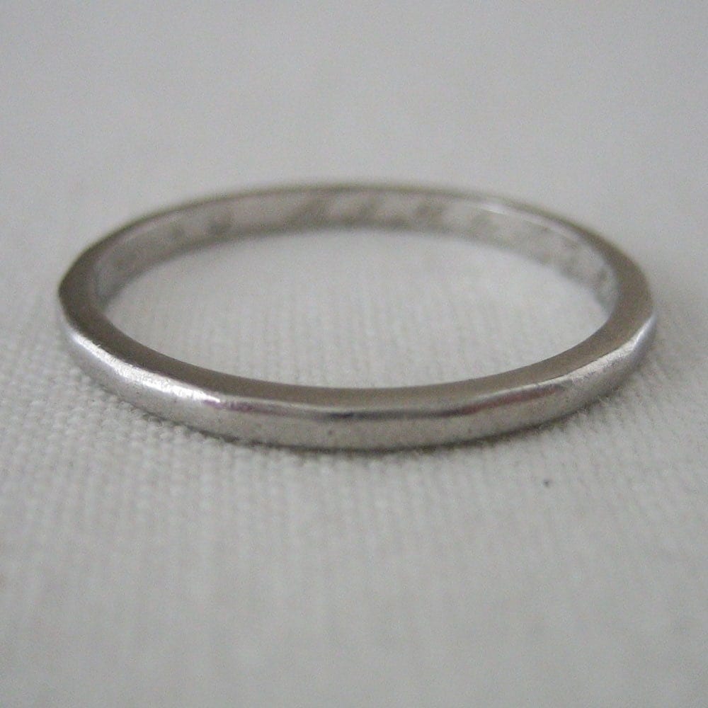 Vintage Platinum  Wedding  Band 1943 SALE  