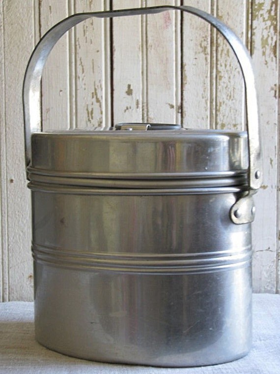 Metal Miners Lunch Pail Priscilla Ware Aluminum