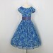 RESERVED FOR CHERYL Vintage Party Dress...Beautiful 1950's Vibrant Blue Floral Print Chiffon Party Dress Cocktail Dress Bridesmaid