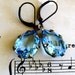 Aqua Ice Blue Tears Estate Style Aqua Glass Jewel Earrings
