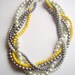 The Noelle Necklace - Pearl, white, gray, silver, yellow braided twisted beaded necklace