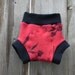 Upcycled Wool Soaker Cover Diaper Cover With Added Doubler Red/Black With Flower Print MEDIUM 6-12M Kidsgogreen