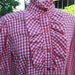 Vintage Down On the Farm Country Girl Gingham Rockabilly Shirt Blouse