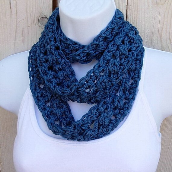 SMALL INFINITY SCARF..Dark Teal Solid