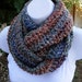 INFINITY COWL SCARF..Blue Gold Red Teal Rust Striped..Super-Soft Silky..Lightweight Winter Eternity Circle Loop..Ready to Ship in 7 Days