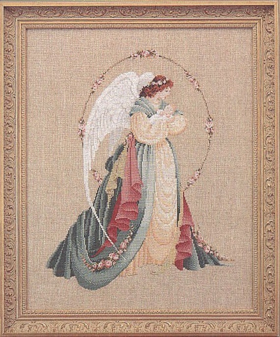 Lavender & Lace Cross Stitch Chart Guardian Angel Designed