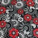 Fabric Black White-Red White Fat Quarter