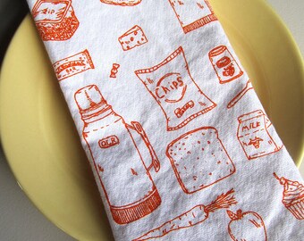 Handmade Cloth Napkins - Screen Printed Organic Cotton Cloth Napkins - Eco Friendly Dinner Napkins - Lunch Napkins - Table Setting - Picnic