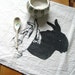 Tea Towel - Screen Printed Organic Cotton Rabbit Shaddow Puppet Flour Sack Towel - Soft and Absorbent - Awesome Kitchen Towel