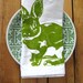Screen Printed Organic Cotton Rabbit Cloth Napkins