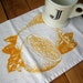 Screen Printed Organic Cotton Citrus Cloth Napkins - Eco Friendly Dinner Napkins - Washable and Reusable